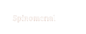 Spinomenal Provider-Logo mit orangem Leuchten - Vox Casino Software Partner