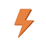 Blitz-Icon in Orange - Vox Casino schnelle Ladezeiten Feature